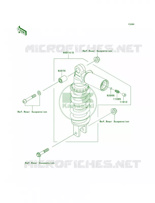 Shock Absorbers Kawasaki MOTOS 1000 2008 Z1000   ZR1000B8F