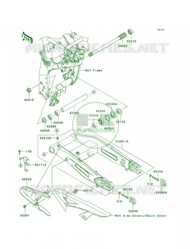 Swingarm Kawasaki MOTOS 1000 2008 Z1000   ZR1000B8F