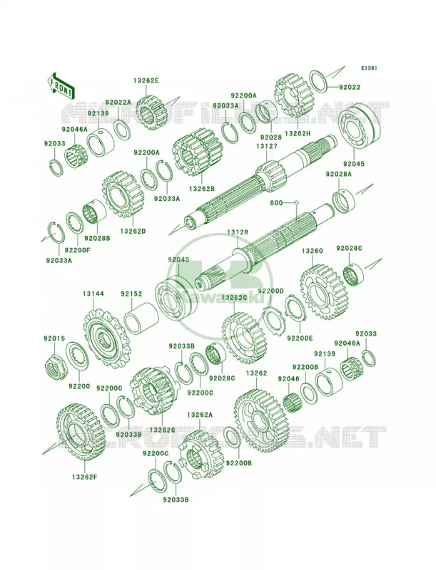 Transmission Kawasaki MOTOS 1000 2008 Z1000   ZR1000B8F