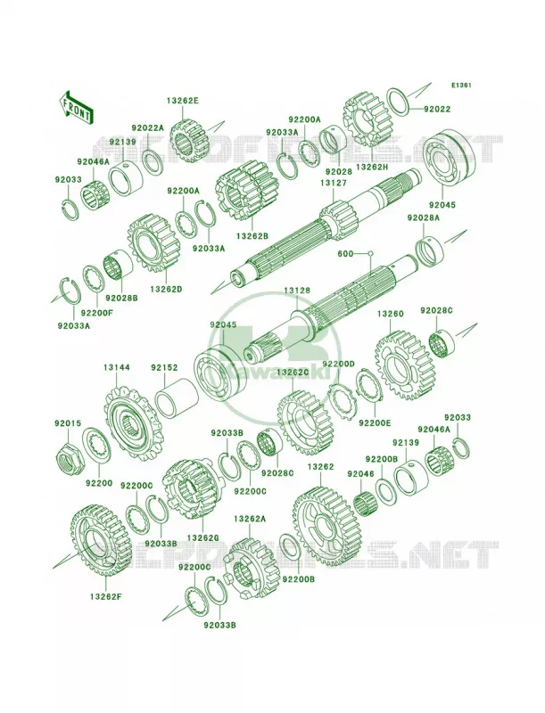 Transmission Kawasaki MOTOS 1000 2008 Z1000   ZR1000B8F