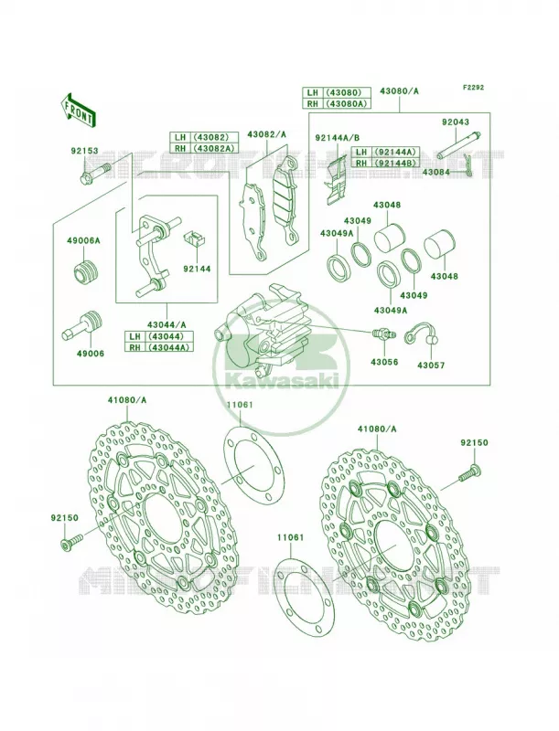 Front Brake Kawasaki MOTOS 650 2007 ER-6n   ER650A7F