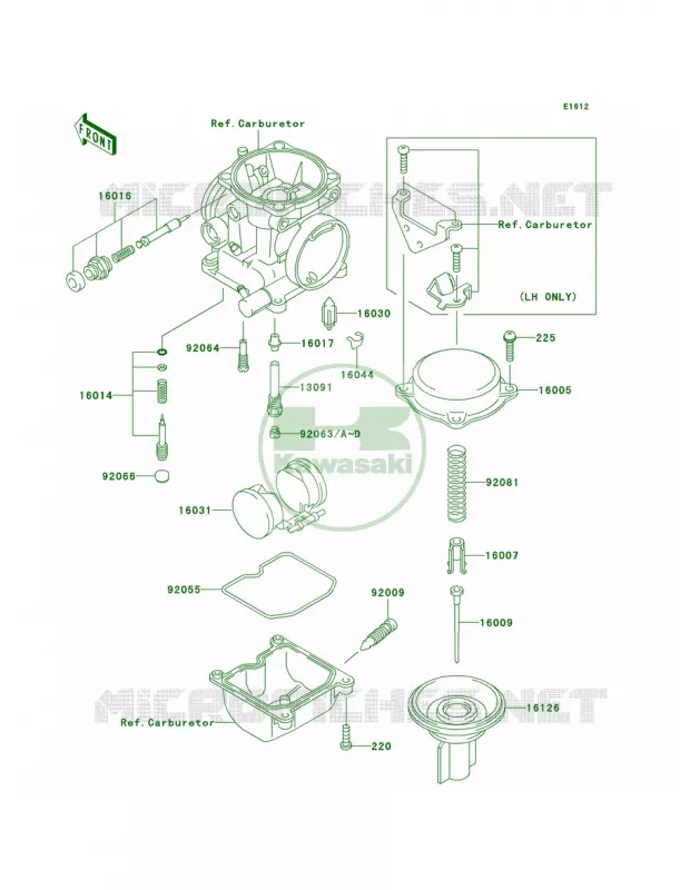 Carburetor Parts Kawasaki MOTOS 250 2007 Ninja 250R  EX250F7F