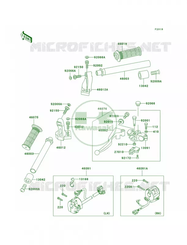 Handlebar Kawasaki MOTOS 250 2007 Ninja 250R  EX250F7F