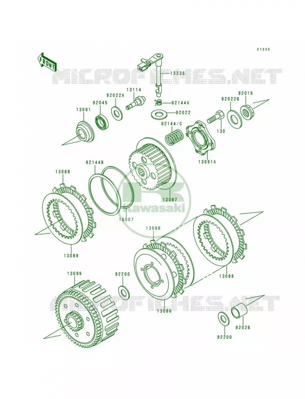 Clutch Kawasaki MOTOS 200 1998 KDX200  KDX200-H4