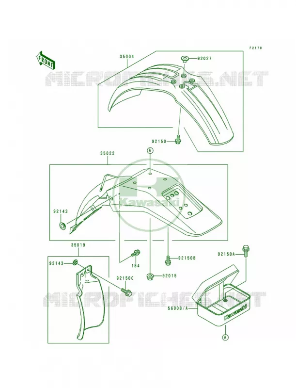 Fenders Kawasaki MOTOS 200 1998 KDX200  KDX200-H4