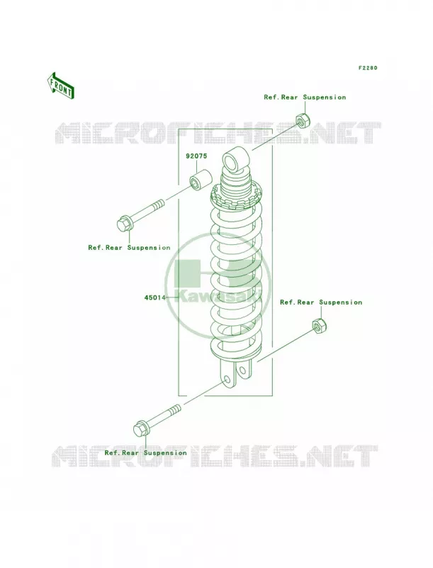 Shock Absorbers Kawasaki MOTOS 500 2007 Ninja 500R  EX500D7F