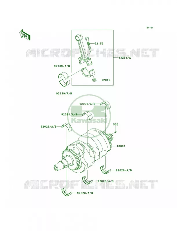 Crankshaft Kawasaki MOTOS 650 2007 Ninja 650R  EX650A7F