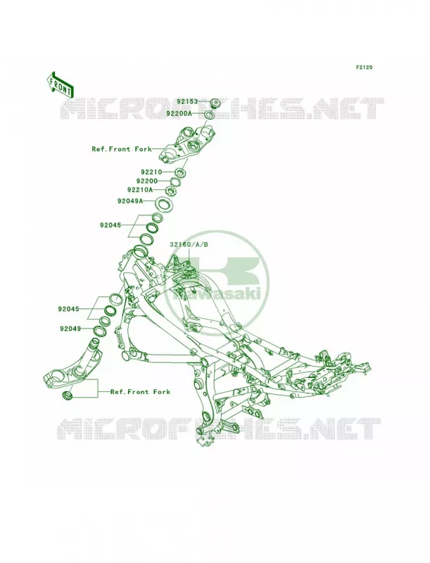 FrameA7FA8F Kawasaki MOTOS 650 2007 Versys   KLE650A7F