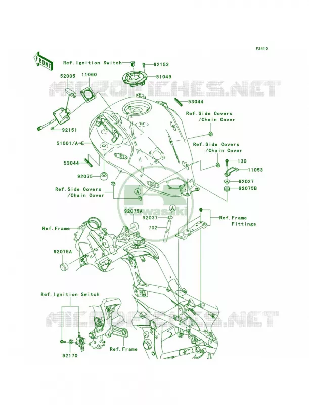Fuel TankA7FA8F Kawasaki MOTOS 650 2007 Versys   KLE650A7F