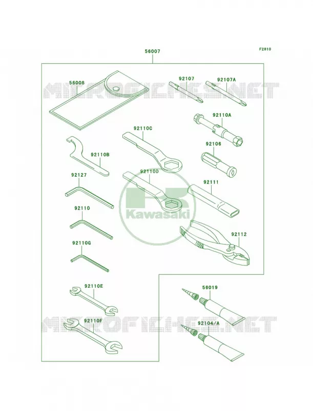 Owner's Tools Kawasaki MOTOS 650 2007 Versys   KLE650A7F