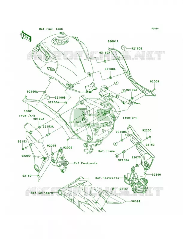 Side CoversChain Cover Kawasaki MOTOS 650 2007 Versys   KLE650A7F