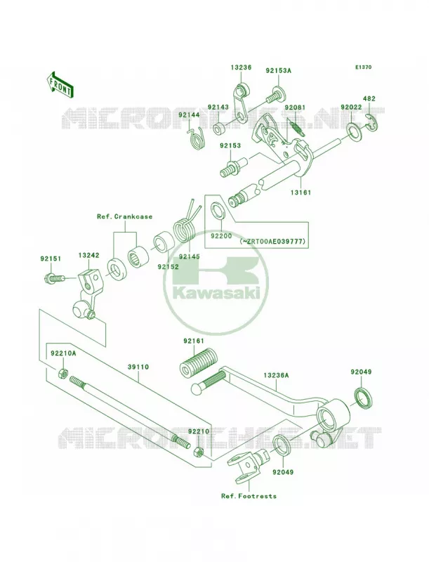 Gear Change Mechanism Kawasaki MOTOS 1000 2007 Z1000  ZR1000B7F