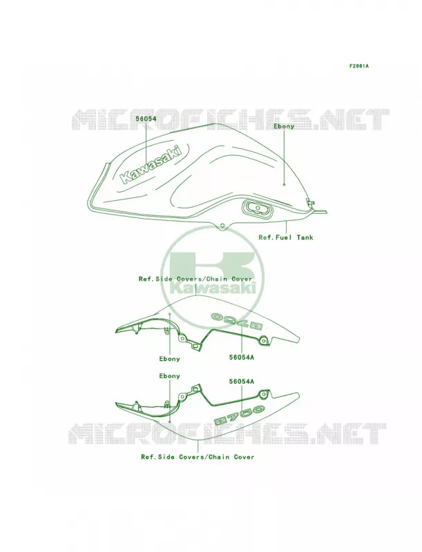 DecalsEbonyL7F Kawasaki MOTOS 750 2007 Z750   ZR750L7F