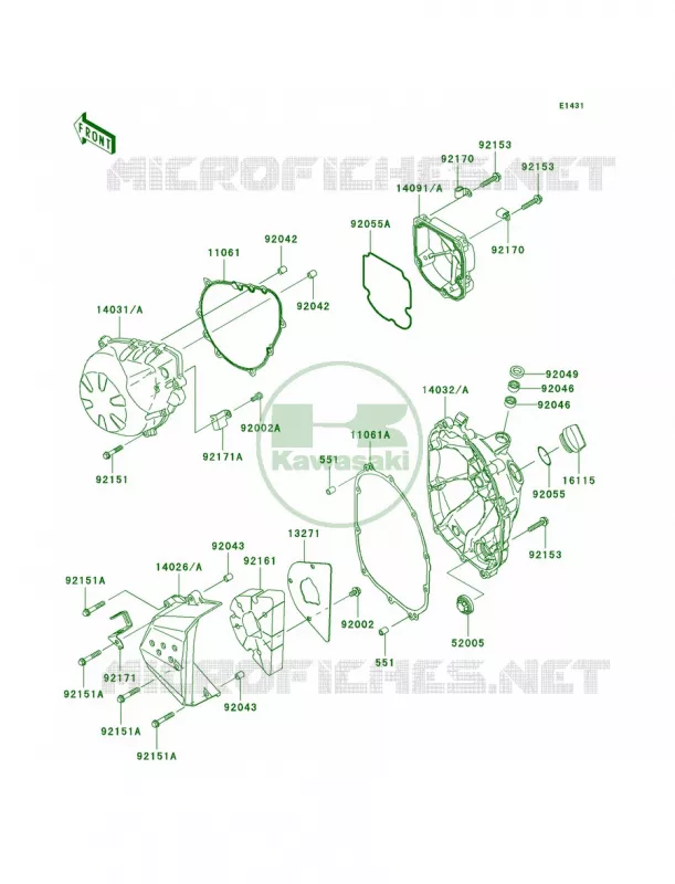 Engine Covers Kawasaki MOTOS 750 2007 Z750   ZR750L7F