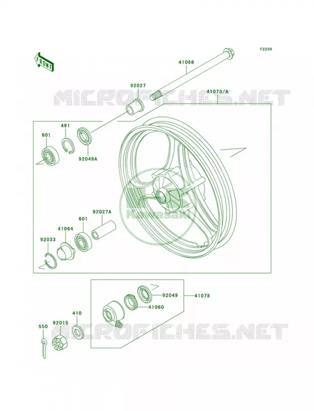 Front Wheel Kawasaki MOTOS 250 2006 Ninja 250R  EX250F6F