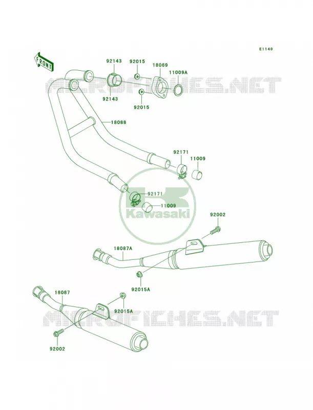 Mufflers Kawasaki MOTOS 250 2006 Ninja 250R  EX250F6F
