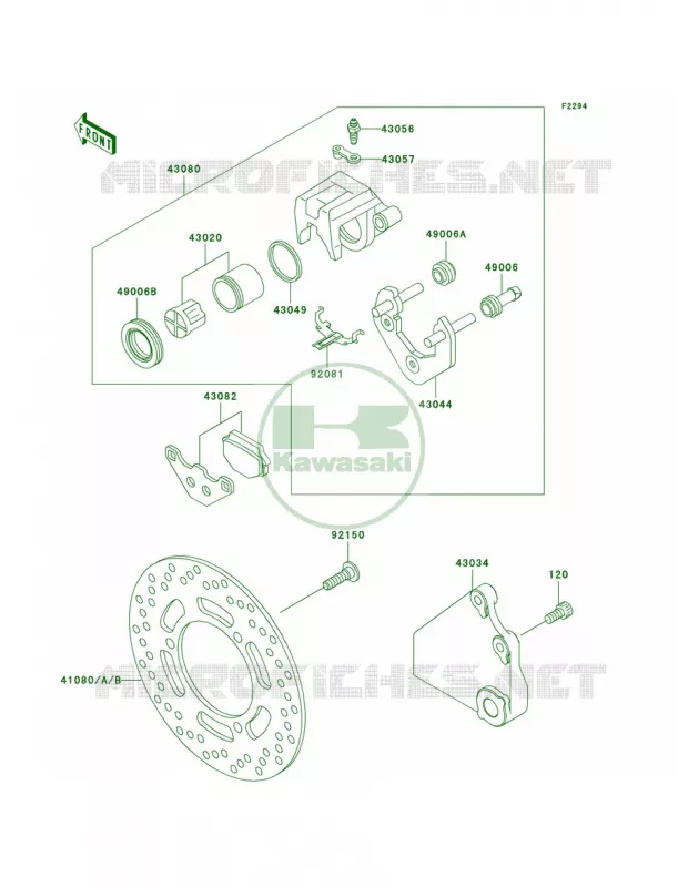 Rear Brake Kawasaki MOTOS 500 2006 Ninja 500R  EX500D6F