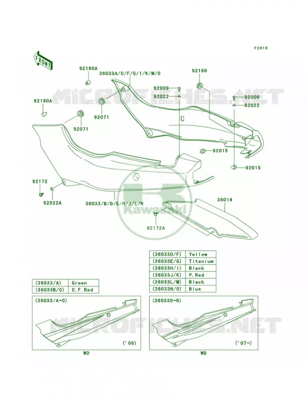Side CoversChain Cover Kawasaki MOTOS 500 2006 Ninja 500R  EX500D6F