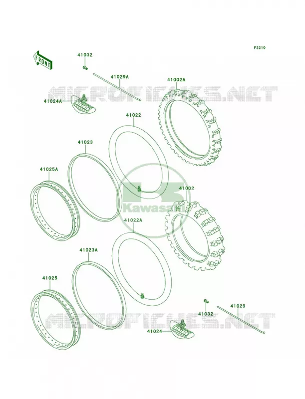 WheelsTires Kawasaki MOTOS 220 1998 KDX220R  KDX220-A5