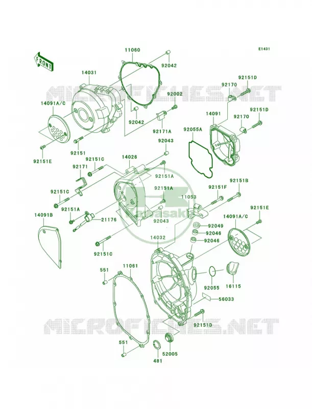 Engine Covers Kawasaki MOTOS 1000 2006 Z1000  ZR1000A6F
