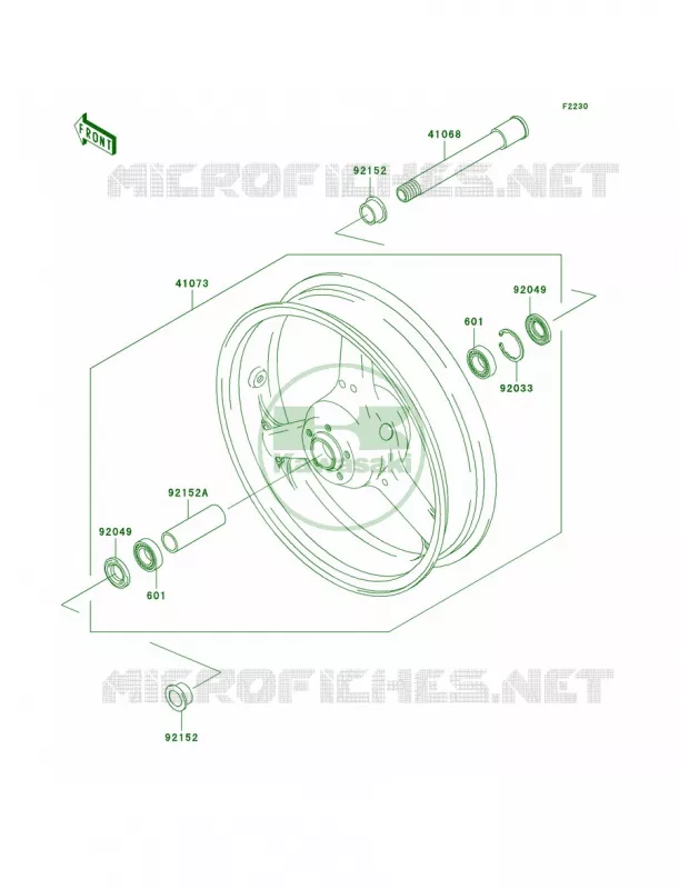 Front Hub Kawasaki MOTOS 1000 2006 Z1000  ZR1000A6F