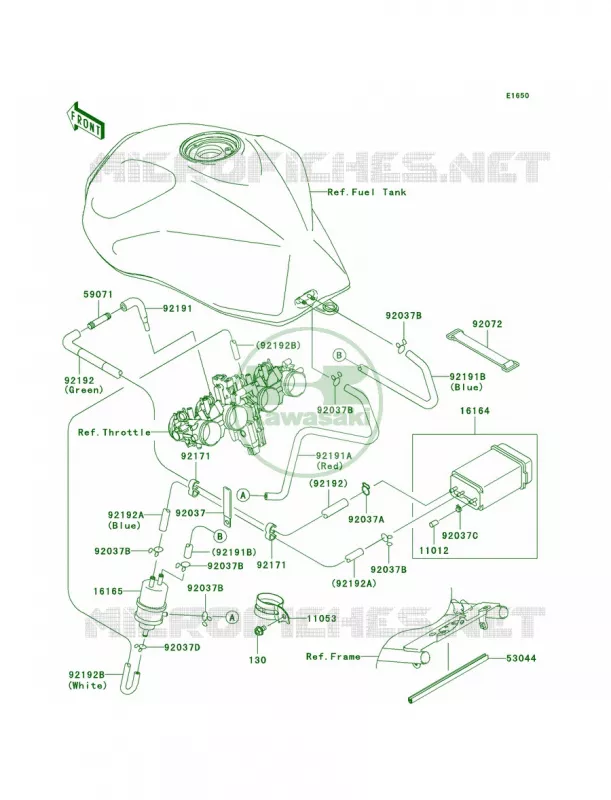 Fuel Evaporative SystemCA Kawasaki MOTOS 1000 2006 Z1000  ZR1000A6F