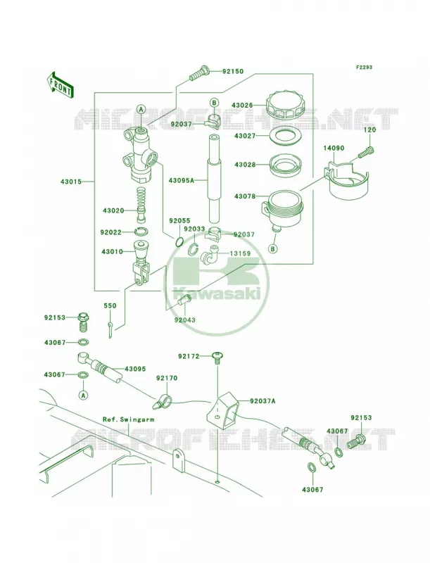 Rear Master Cylinder Kawasaki MOTOS 1000 2006 Z1000  ZR1000A6F