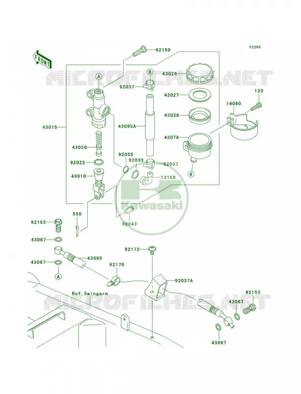 Rear Master Cylinder Kawasaki MOTOS 1000 2006 Z1000  ZR1000A6F
