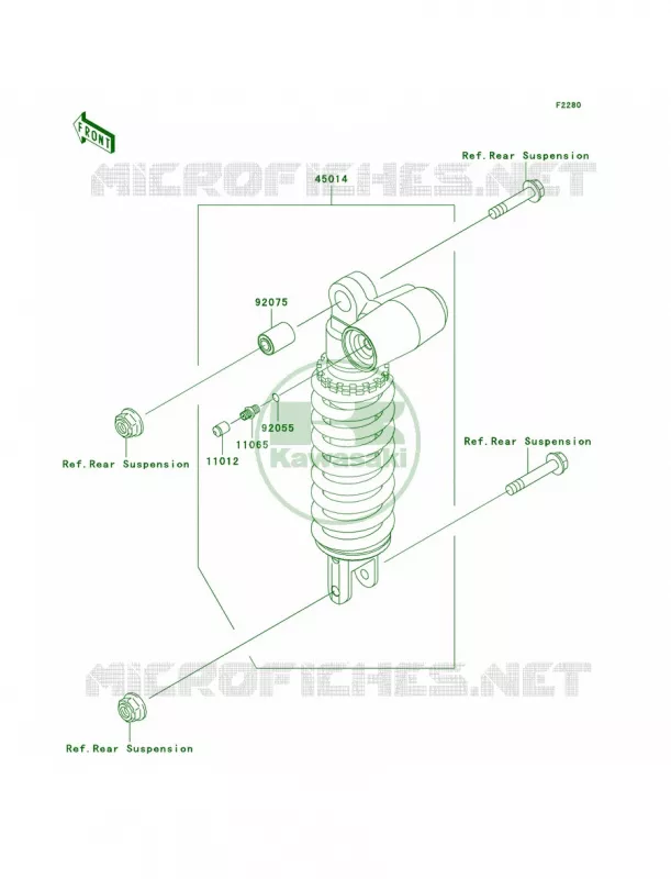 Shock Absorbers Kawasaki MOTOS 1000 2006 Z1000  ZR1000A6F