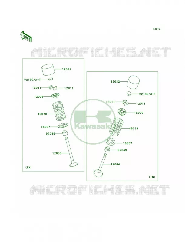 Valves Kawasaki MOTOS 1000 2006 Z1000  ZR1000A6F