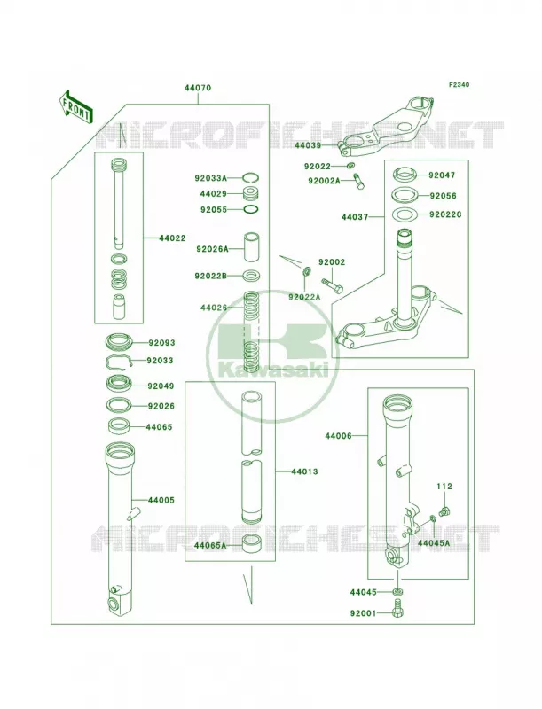 Front Fork Kawasaki MOTOS 250 2005 Ninja 250R  EX250-F19