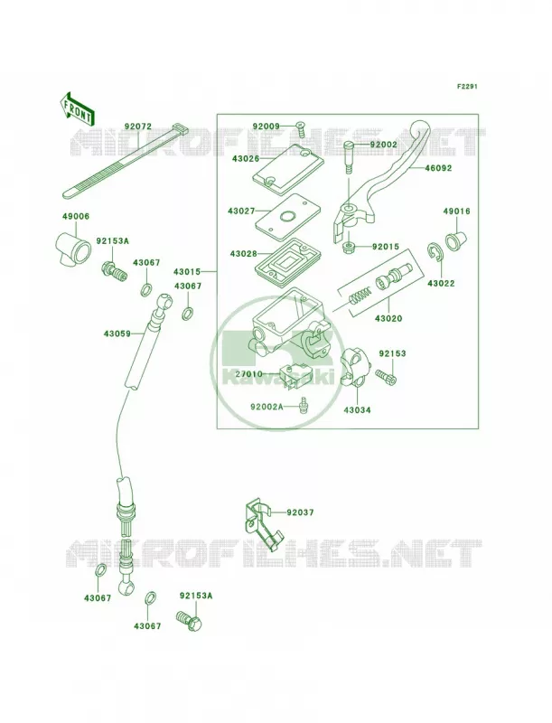 Front Master CylinderF15-F18 Kawasaki MOTOS 250 2005 Ninja 250R  EX250-F19