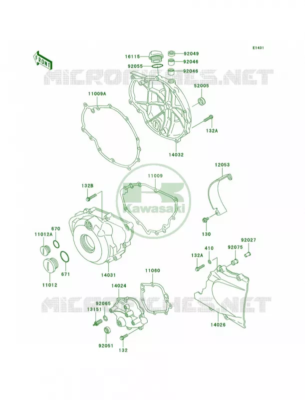 Engine Covers Kawasaki MOTOS 500 2005 Ninja 500R  EX500-D12