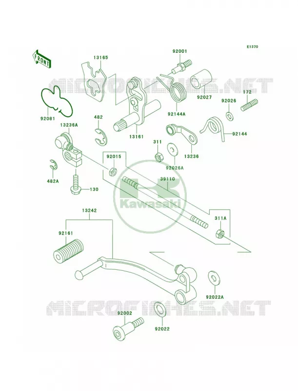 Gear Change Mechanism Kawasaki MOTOS 500 2005 Ninja 500R  EX500-D12
