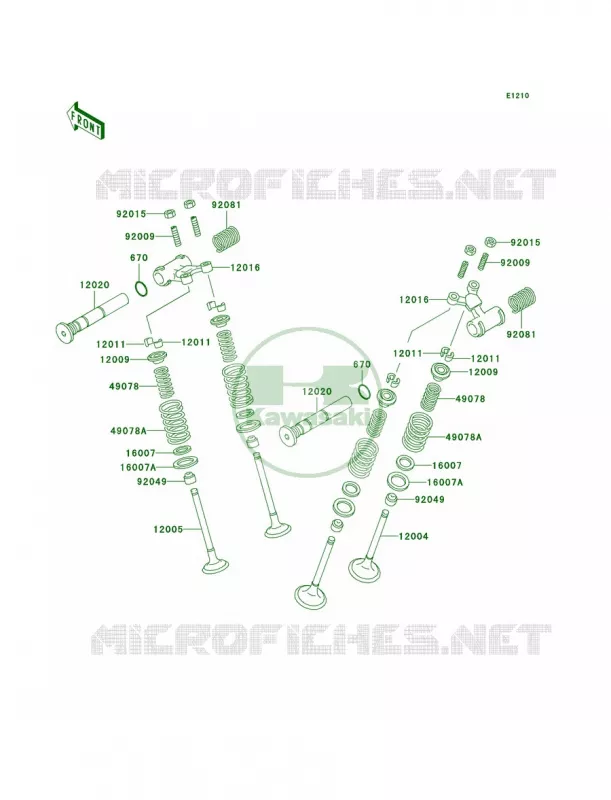 Valves Kawasaki MOTOS 500 2005 Ninja 500R  EX500-D12