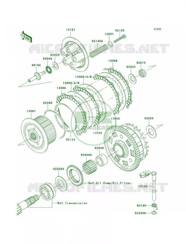 Clutch Kawasaki MOTOS 1000 2005 Z1000  ZR1000-A3