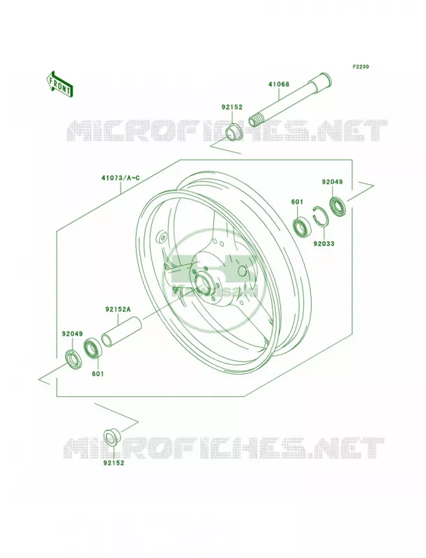 Front Wheel Kawasaki MOTOS 1000 2005 Z1000  ZR1000-A3