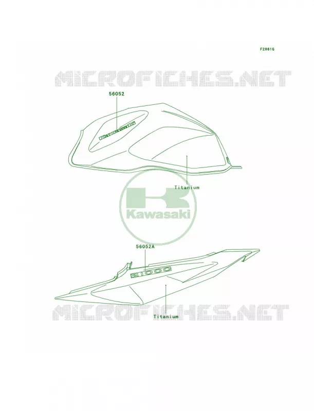 DecalsTitaniumA3H Kawasaki MOTOS 1000 2005 Z1000   ZR1000-A3H