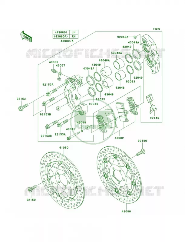 Front Brake Kawasaki MOTOS 1000 2005 Z1000   ZR1000-A3H