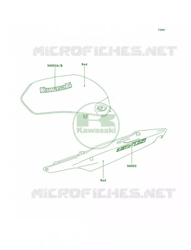 DecalsRedH1 Kawasaki MOTOS 750 2005 ZR-7S  ZR750-H5