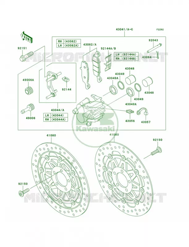 Front BrakeH1-H3 Kawasaki MOTOS 750 2005 ZR-7S  ZR750-H5