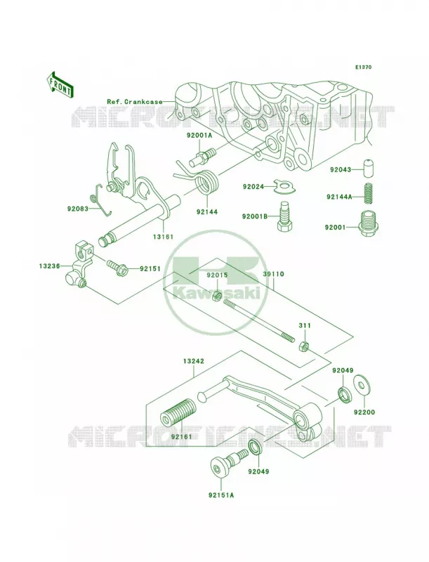 Gear Change Mechanism Kawasaki MOTOS 750 2005 ZR-7S  ZR750-H5