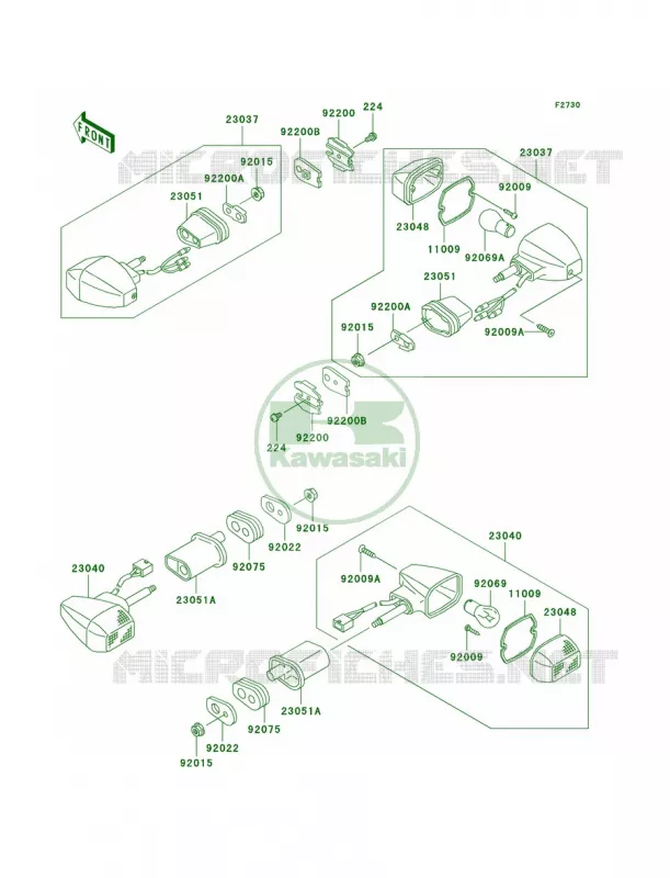 Turn Signals Kawasaki MOTOS 750 2005 ZR-7S  ZR750-H5