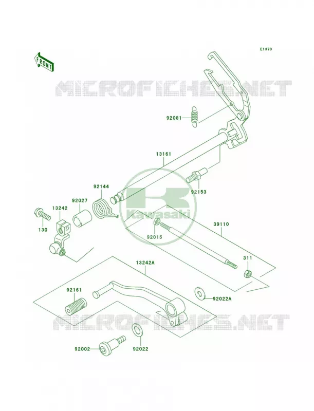 Gear Change Mechanism Kawasaki MOTOS 250 2004 Ninja 250R  EX250-F18