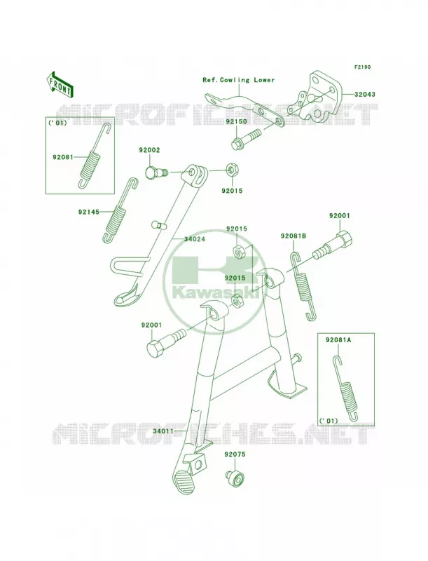 Stands Kawasaki MOTOS 250 2004 Ninja 250R  EX250-F18