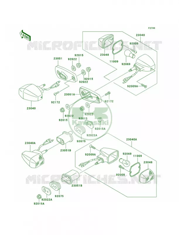Turn Signals Kawasaki MOTOS 250 2004 Ninja 250R  EX250-F18