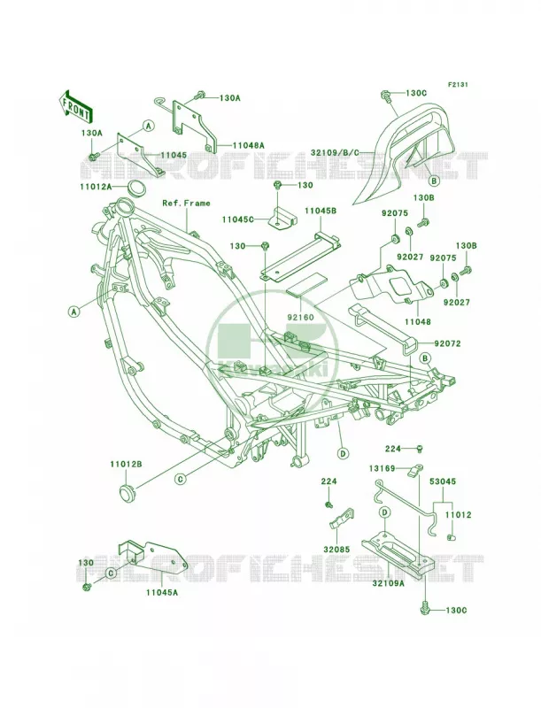 Frame Fittings Kawasaki MOTOS 500 2004 Ninja 500R  EX500-D11