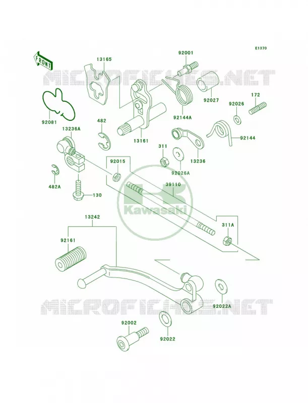 Gear Change Mechanism Kawasaki MOTOS 500 2004 Ninja 500R  EX500-D11