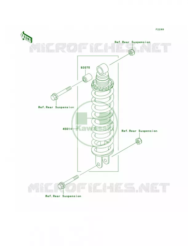 Shock Absorbers Kawasaki MOTOS 500 2004 Ninja 500R  EX500-D11