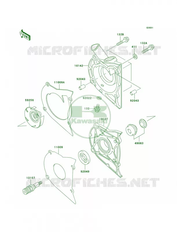 Water Pump Kawasaki MOTOS 500 2004 Ninja 500R  EX500-D11